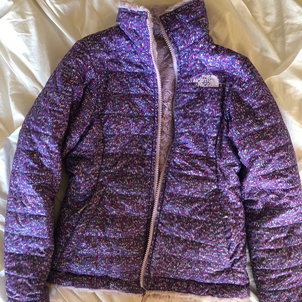 Reversible Girls North Face jacket size 7-8